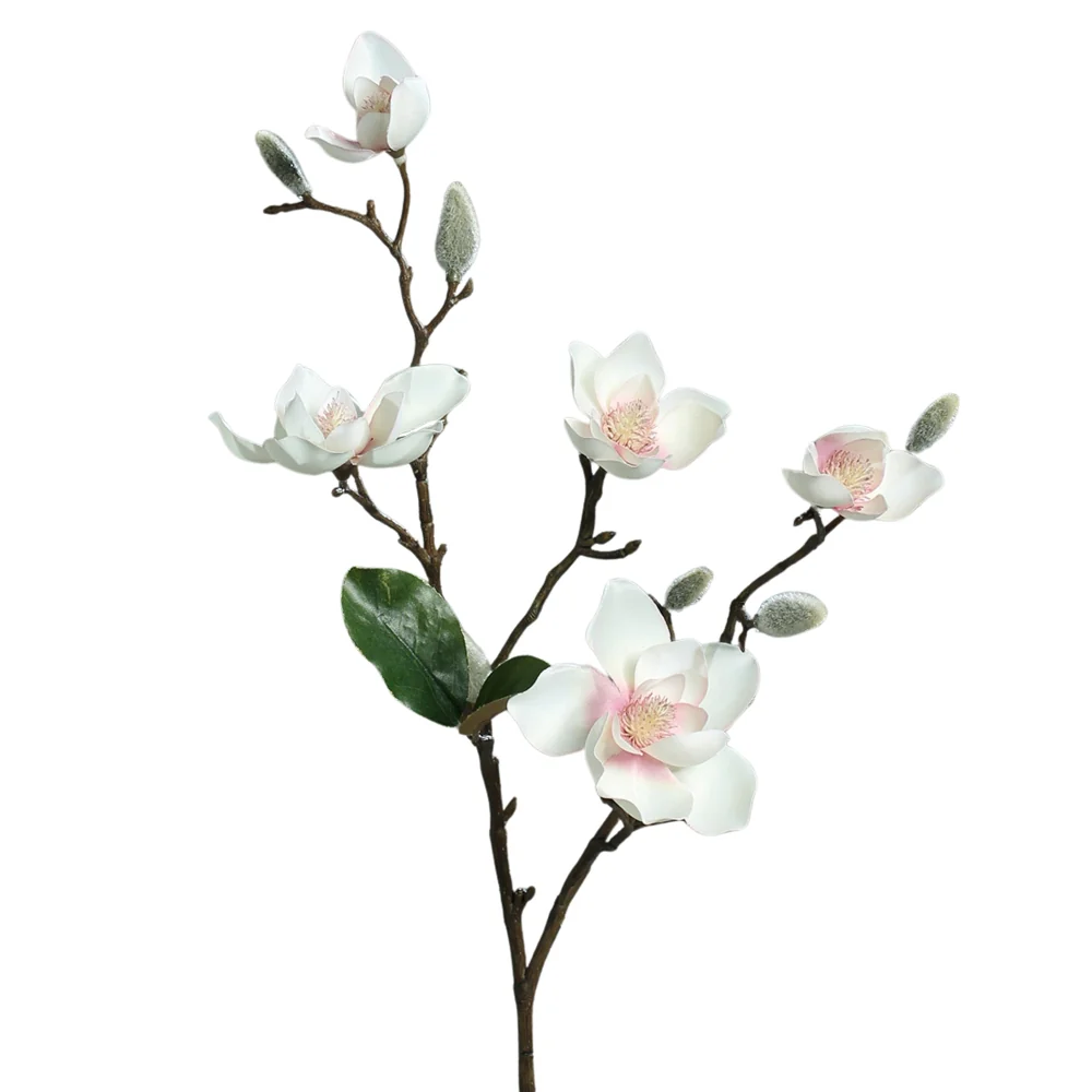 MAGNOLIA krém-rózsaszín mű magnólia ág 64 cm