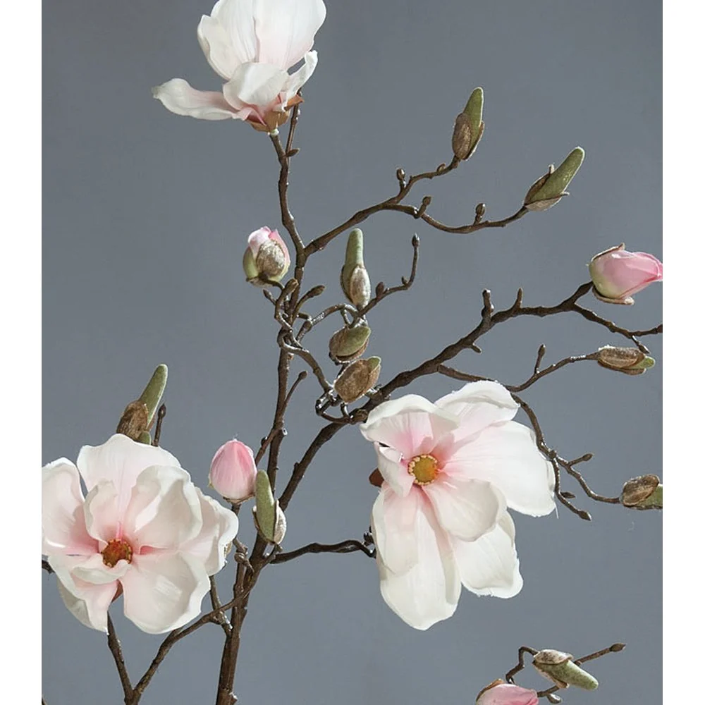 MAGNOLIA óriás rózsaszín mű magnólia ág 107 cm