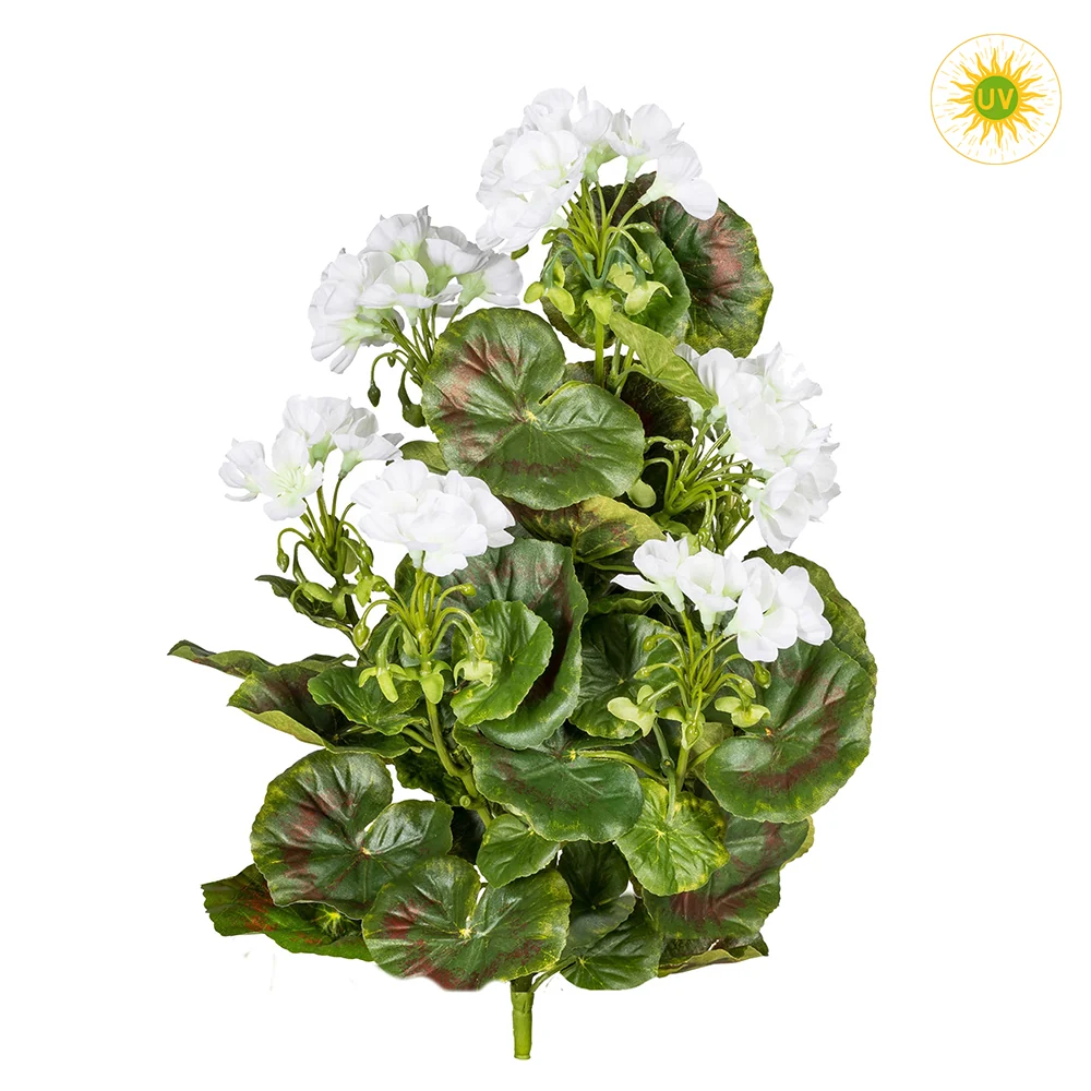 GERANIUM UV-álló fehér betűzős mű muskátli 40 cm