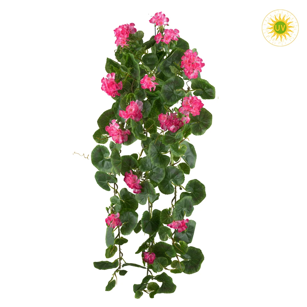GERANIUM UV-álló pink mű muskátli csüngő 80 cm