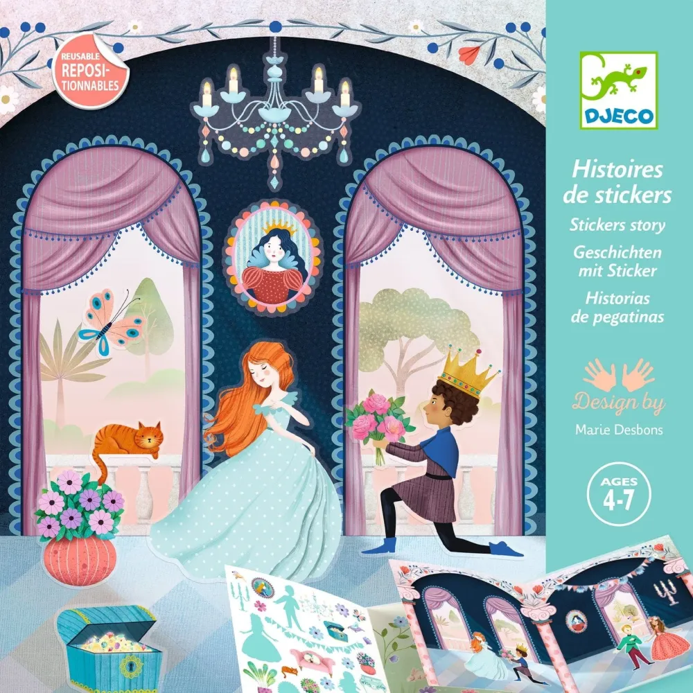 Djeco matricák gyerekeknek fedélzeti Princesses
