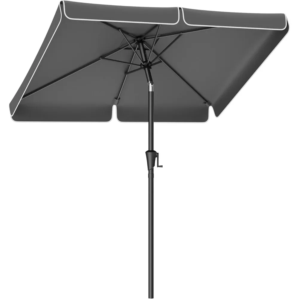 Napernyő 200 × 150 cm, téglalap alakú erkélyernyő, napvédelem UPF 50+, talp nélkül, szürke