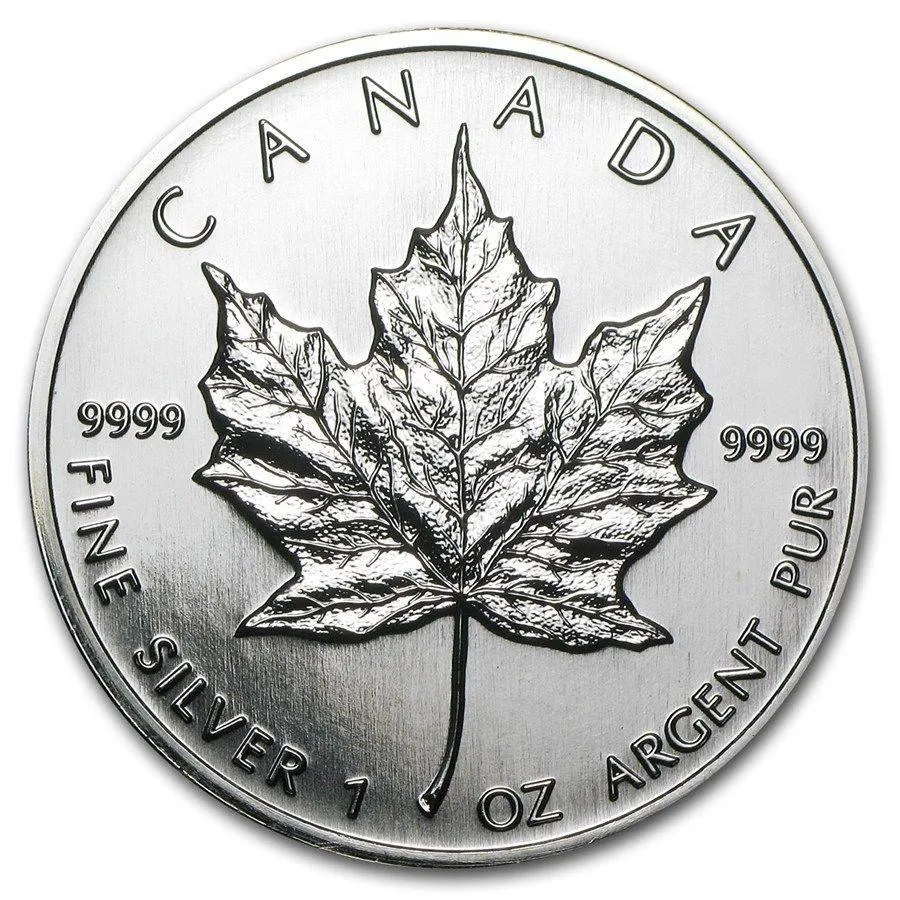Uncirculated 1oz Kanada 5 dolláros Maple Leaf ezüst érme 1996-ból