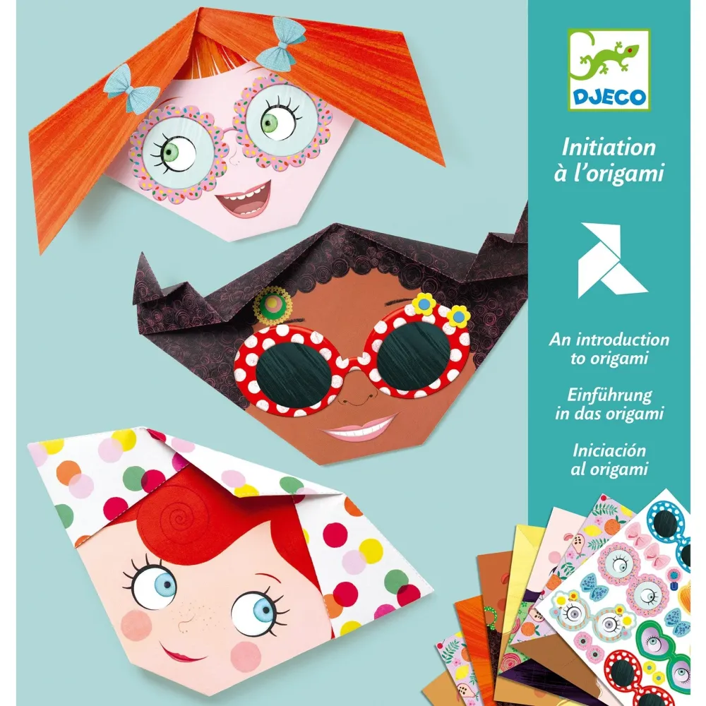 Djeco Origami kreatív készlet és matricák Boldog arcok