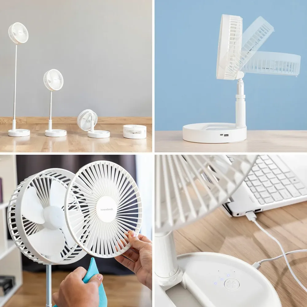 3 az 1-ben összecsukható, újratölthető ventilátor
