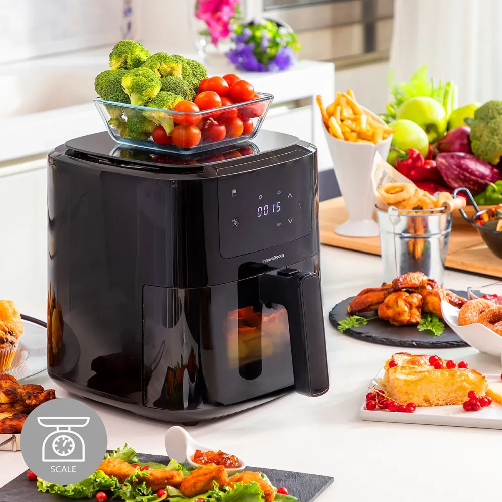 Fryinn Balance fekete légkeveréses fritőz mérleggel