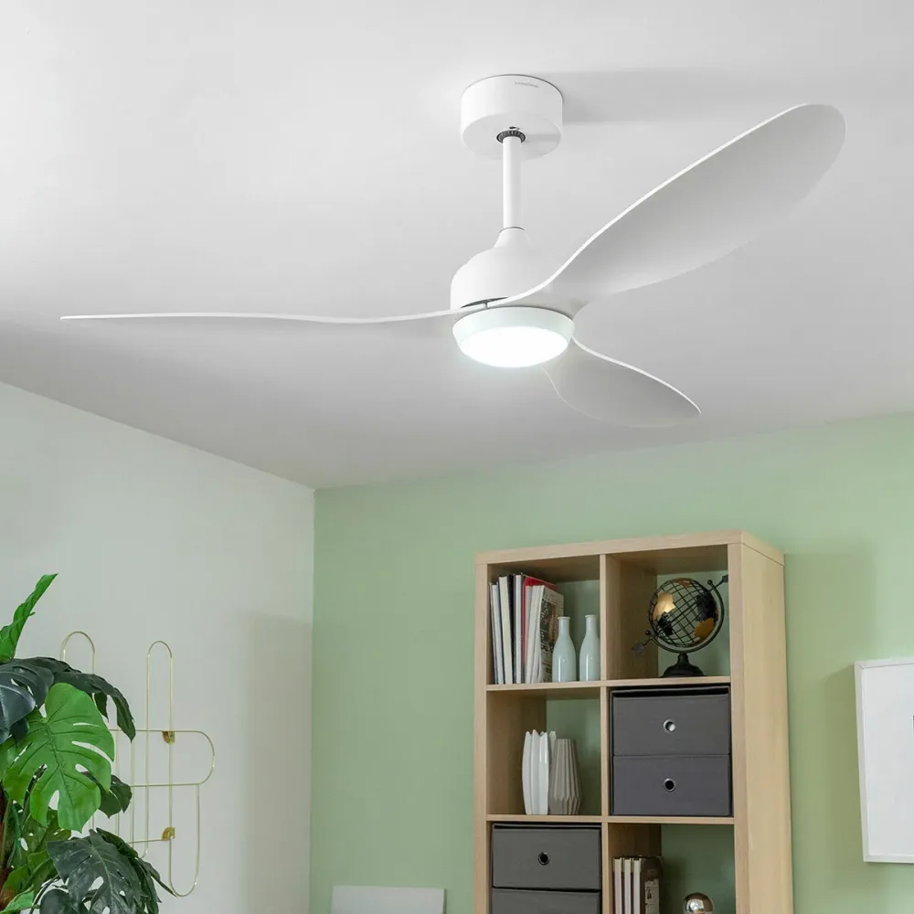 LED mennyezeti ventilátor 3 ABS lapáttal, fehér