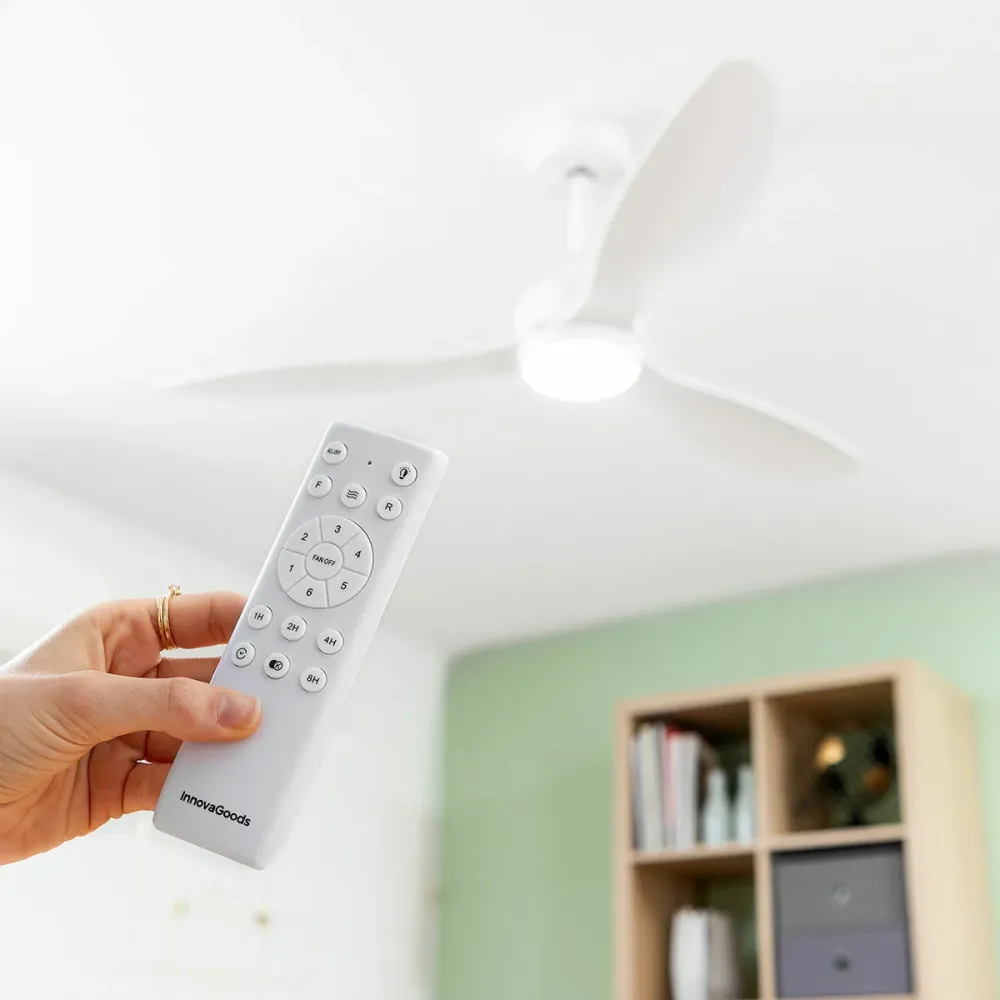 LED mennyezeti ventilátor 3 ABS lapáttal, fehér