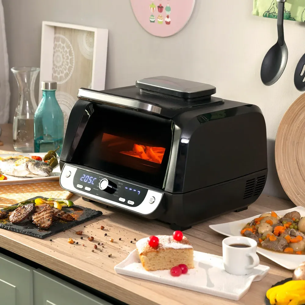Légkeveréses fritőz grillel, tartozékokkal és receptkönyvvel Fryinn 12 az 1-ben