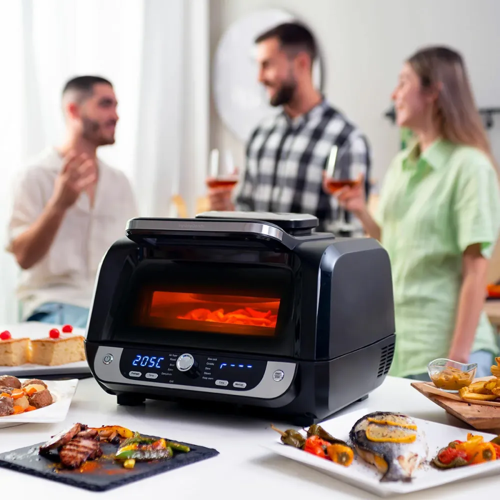 Légkeveréses fritőz grillel, tartozékokkal és receptkönyvvel Fryinn 12 az 1-ben