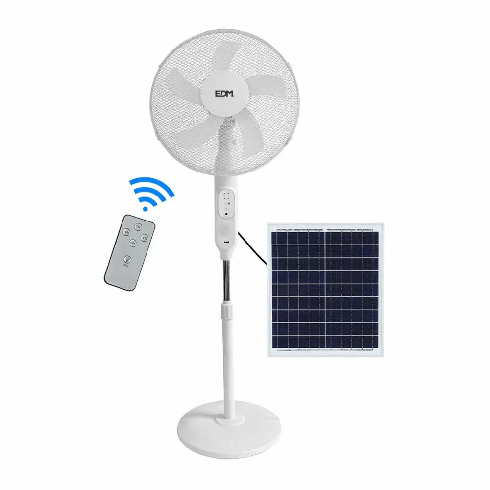 Szabadon álló ventilátor fehér napelemes