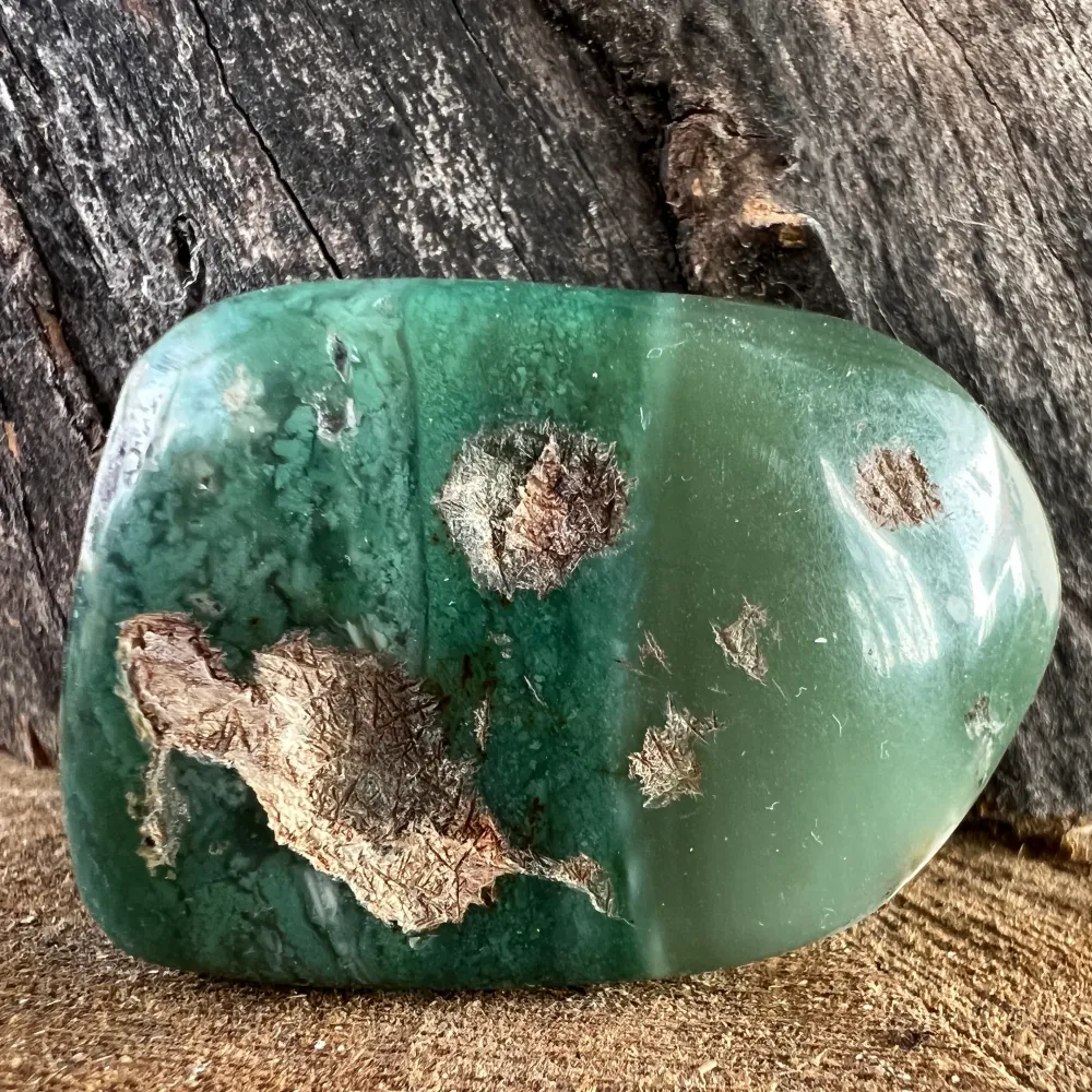 Chrysoprase smaragd pálmakő modell 20 Zimbabwéből