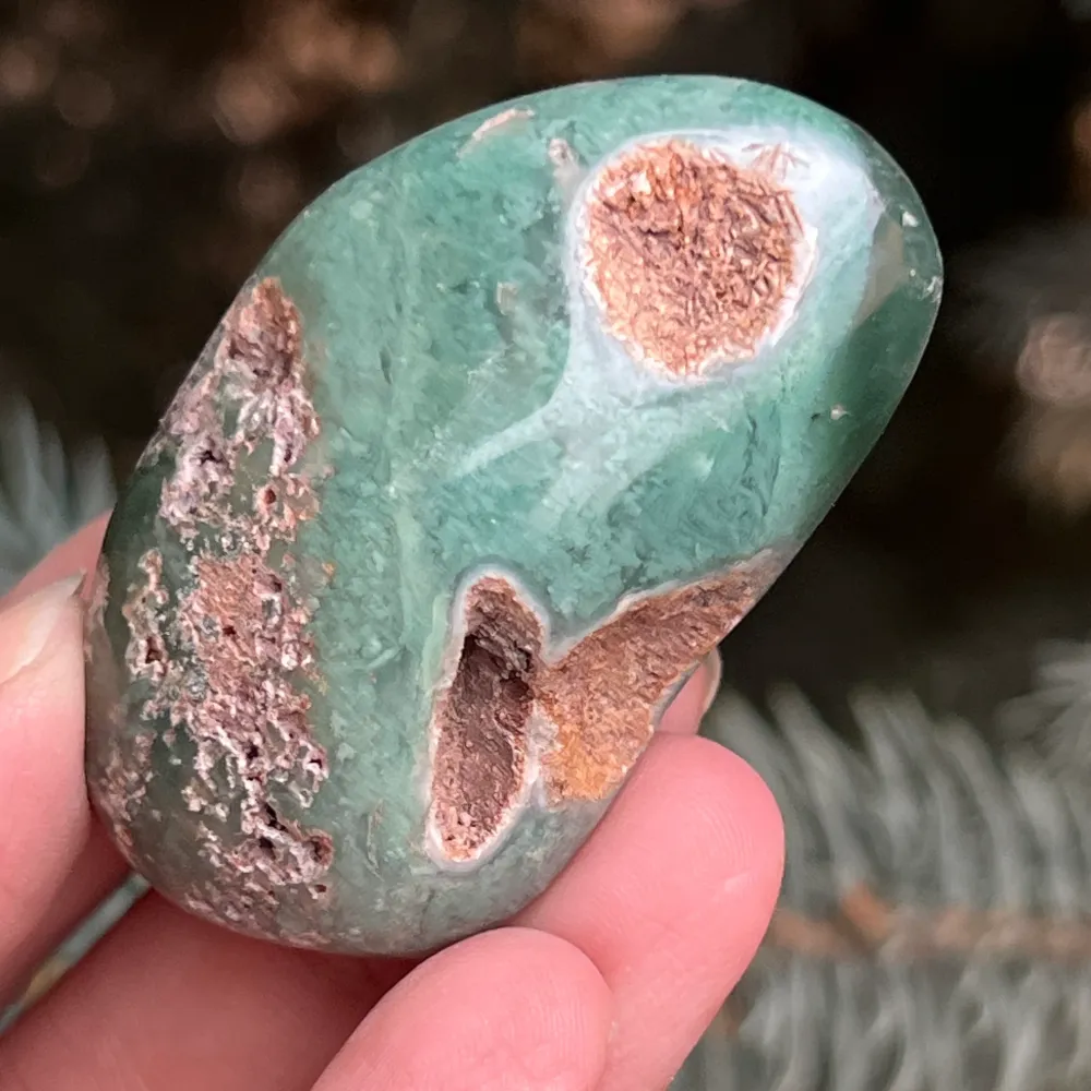 Chrysoprase smaragd pálmakő modell 5 Zimbabwéből