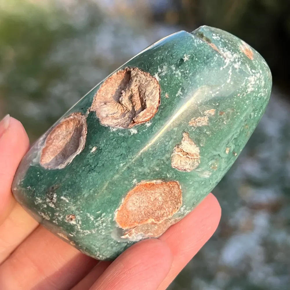 Chrysoprase smaragd pálmakő modell 3 Zimbabwéből