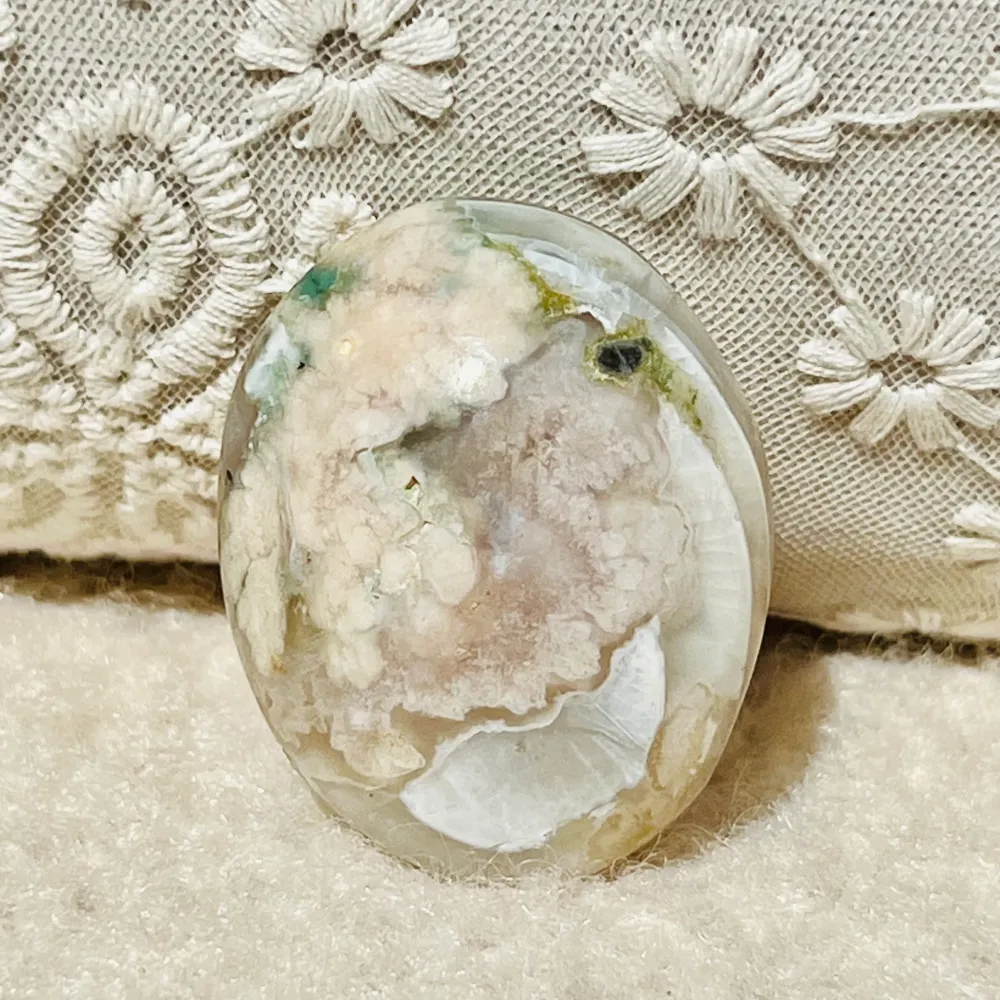 Palmstone achát korall virág kék m14