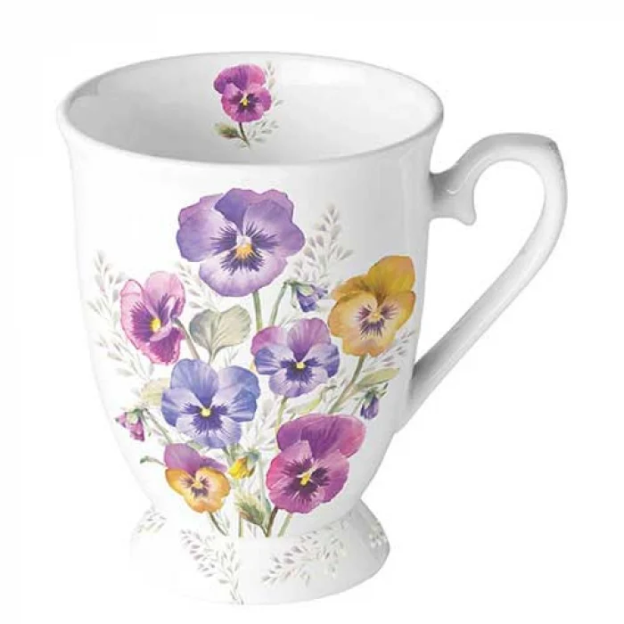 Árvácska virágos porcelán bögre 250 ml