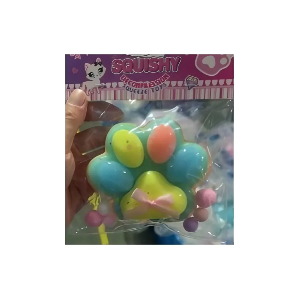 Antistress Squishy játék, Vivimall, lassú visszarúgású, Squeeze Pinch Family, macskamancs modell, 12.5x10.5 cm, 220g, átlá...