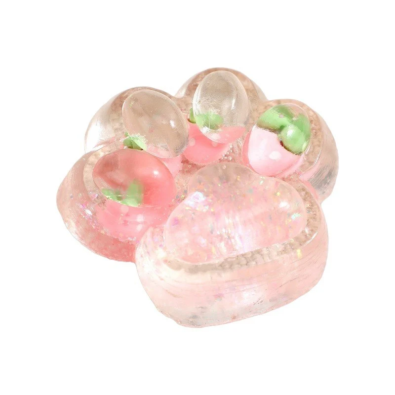 Antistress Squishy játék, Vivimall, lassú visszatéréssel, bolyhos macskamancs, 7,5 cm, átlátszó csomagolás, 270522 modell,...