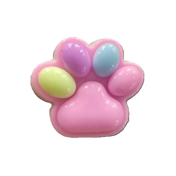 Antistress Squishy játék, Vivimall, Macskamancs Squeeze Toys, lassú visszarúgású, 7.5 cm, 270529 modell, többszínű