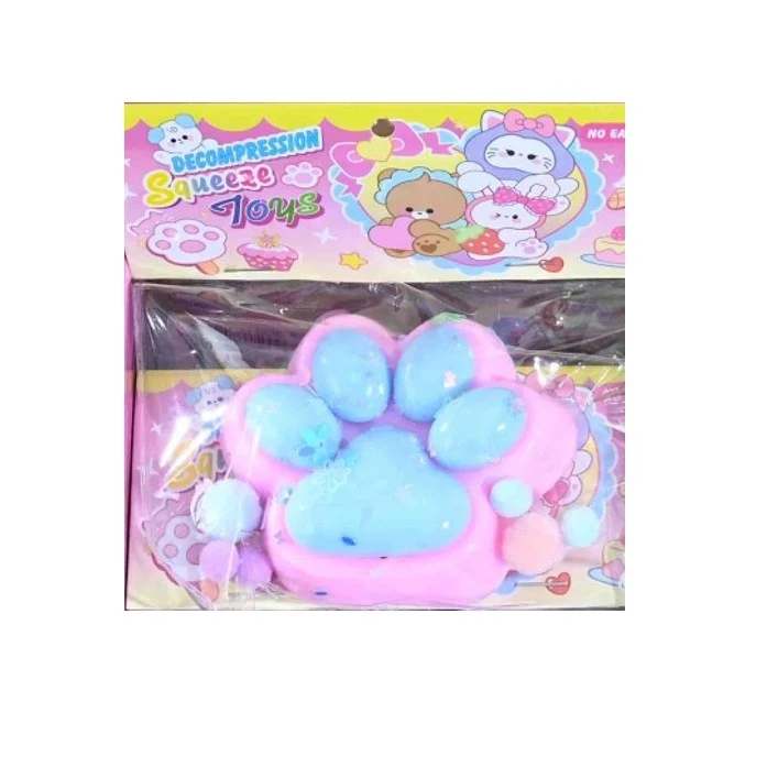 Antistress Squishy játék, Vivimall, Macskamancs Squeeze Toys, lassú visszatéréssel, 7.5 cm, 270527 modell, Többszínű