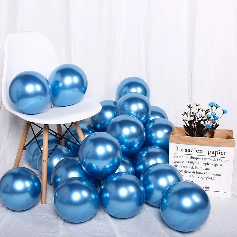 12 darabos króm latex lufi szett, Vivimall, 30 cm, sötétkék