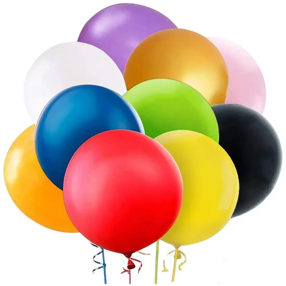 6 darabos latex léggömb készlet, Vivimall, Party Jumbo modell, 45 cm, többszínű