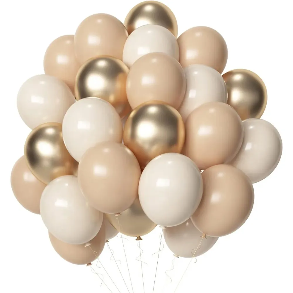 16 db-os fémes latex lufi készlet, 30 cm, sötét és világos bézs, 2.8 g