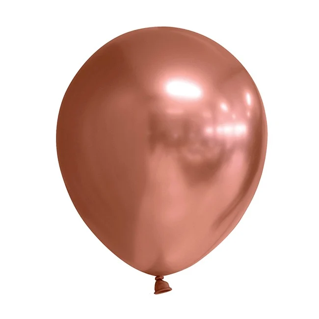 12 db-os léggömb készlet, Vivimall, króm latex, 30 cm, rózsaszín-arany