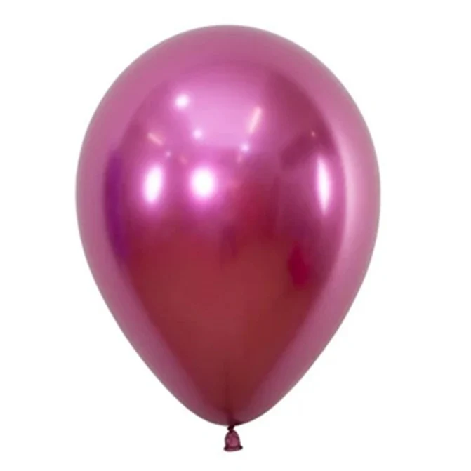 12 db-os léggömb készlet, Vivimall, króm latex, 13 cm, fukszia