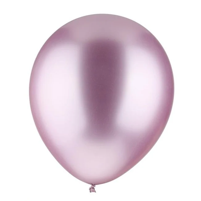 12 db-os léggömb készlet, Vivimall, króm latex, 30 cm, világoslila