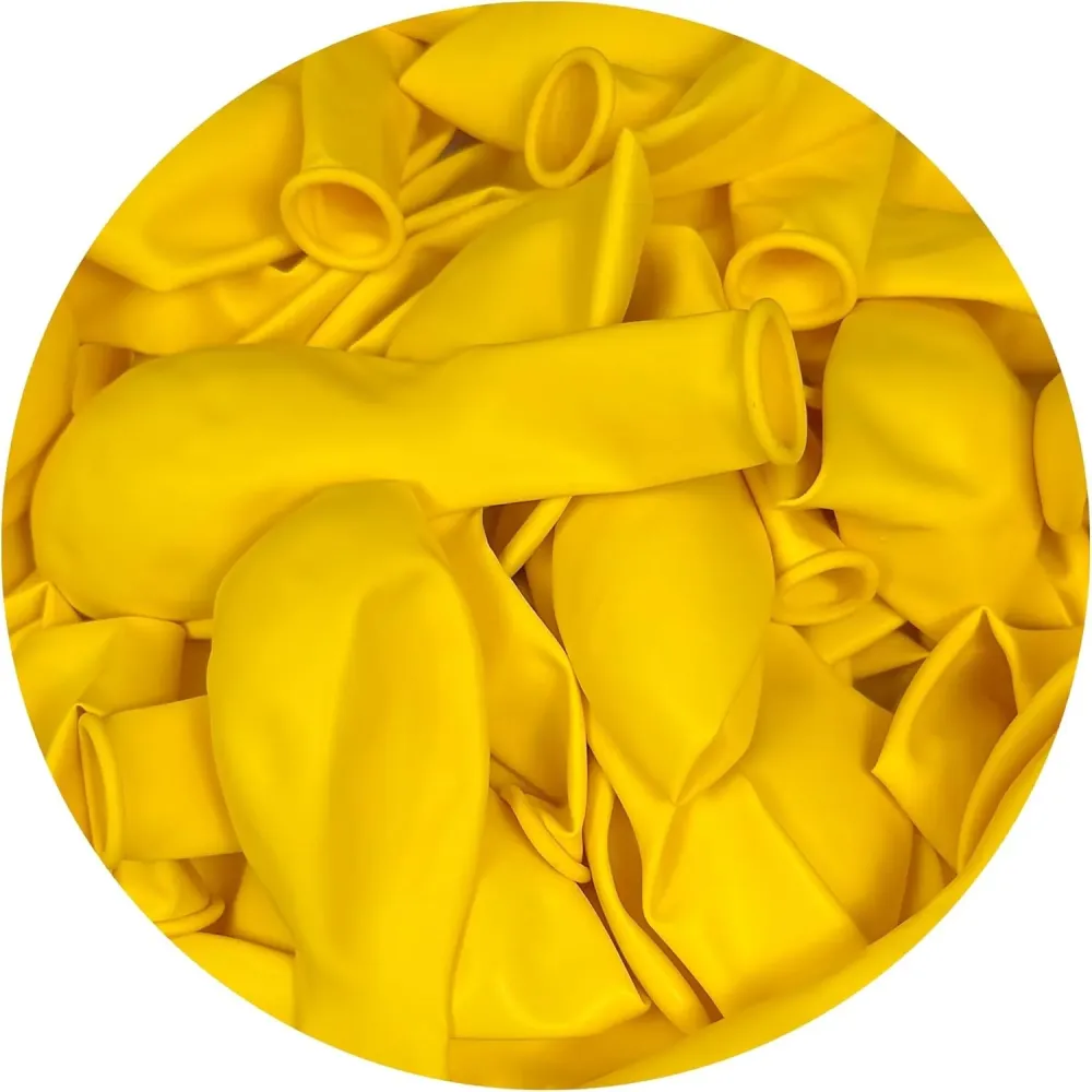 12 db-os léggömb készlet, Vivimall, standard latex, 13 cm, sárga