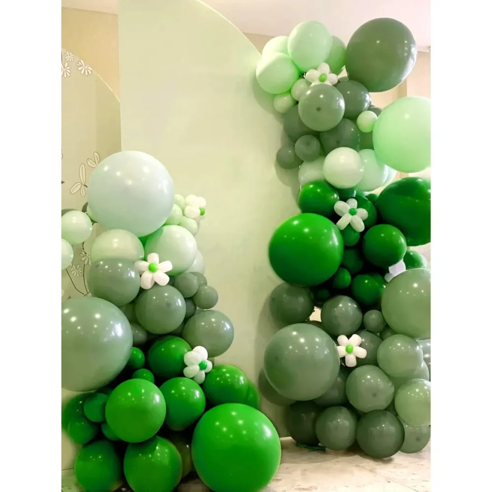 12 db-os léggömb készlet, Vivimall, standard latex, 30 cm, zöld