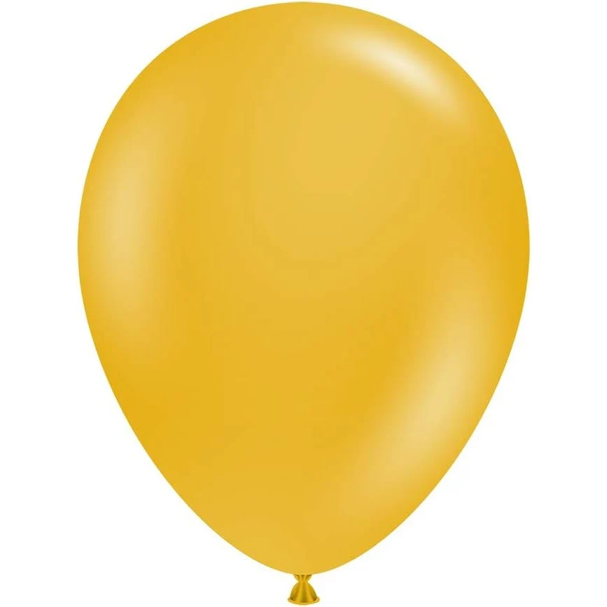 12 db-os léggömb készlet, Vivimall, standard latex, 13 cm, mustársárga