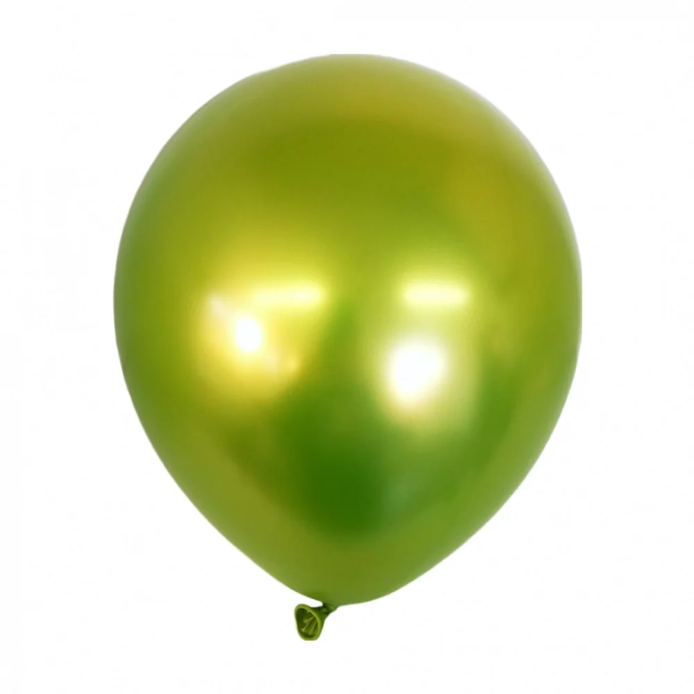 12 db-os léggömb szett, Vivimall, Chrome latex, 13 cm, limezöld