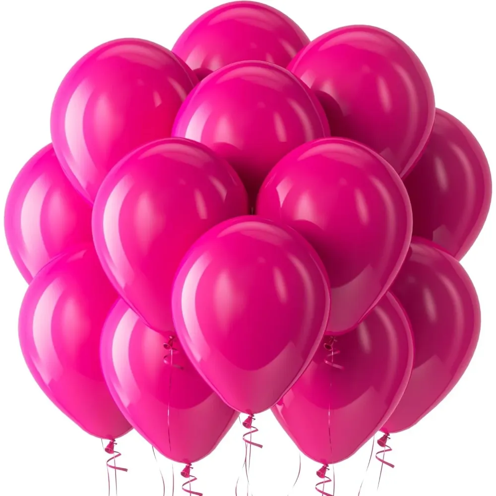 12 db-os léggömb szett, Vivimall, standard latex, 30 cm, málnarózsaszín