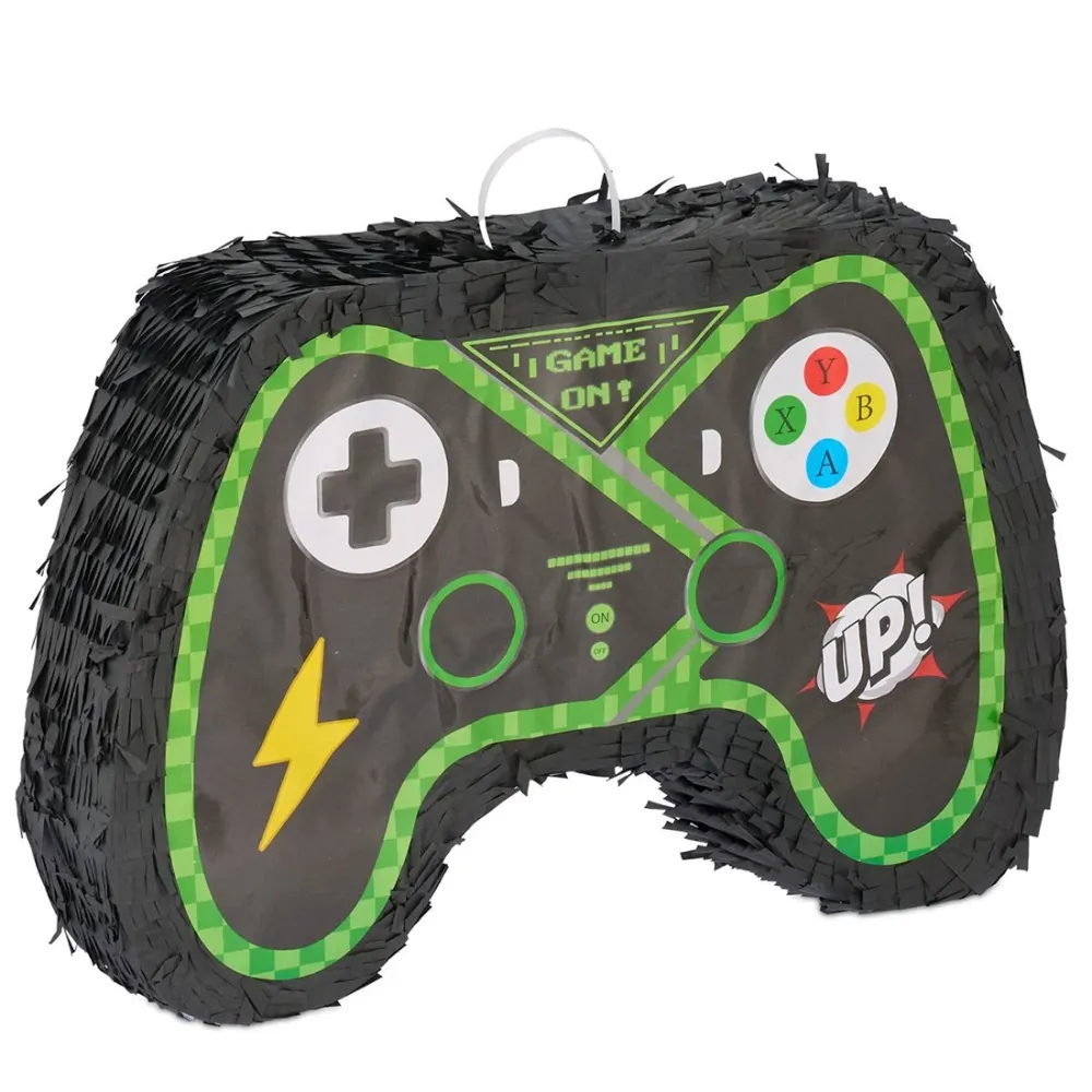Pinata Gamepad kontroller partihoz, Vivimall, Papír és karton, Pinata bulikhoz, 42 x 28 x 8 cm, Fekete