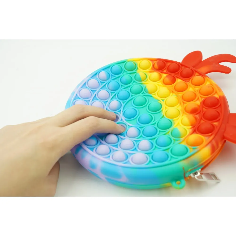 Szilikon stresszoldó játék, Pop it Now and Flip It, Vivimall, Táska, 2. modell, Többszínű
