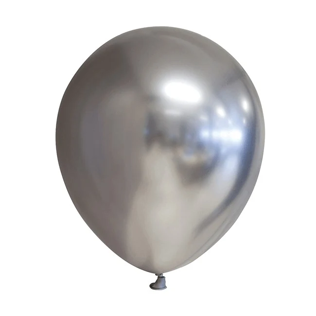 12 db Vivimall Chrome Latex Lufi Szett, 25 cm, Ezüst