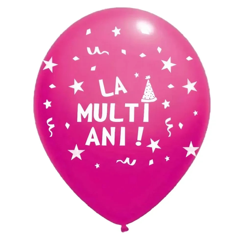 Vivimall 10 darabos latex léggömb készlet, Party minta, Boldog születésnapot, 23 cm, rózsaszín, 2.2 g
