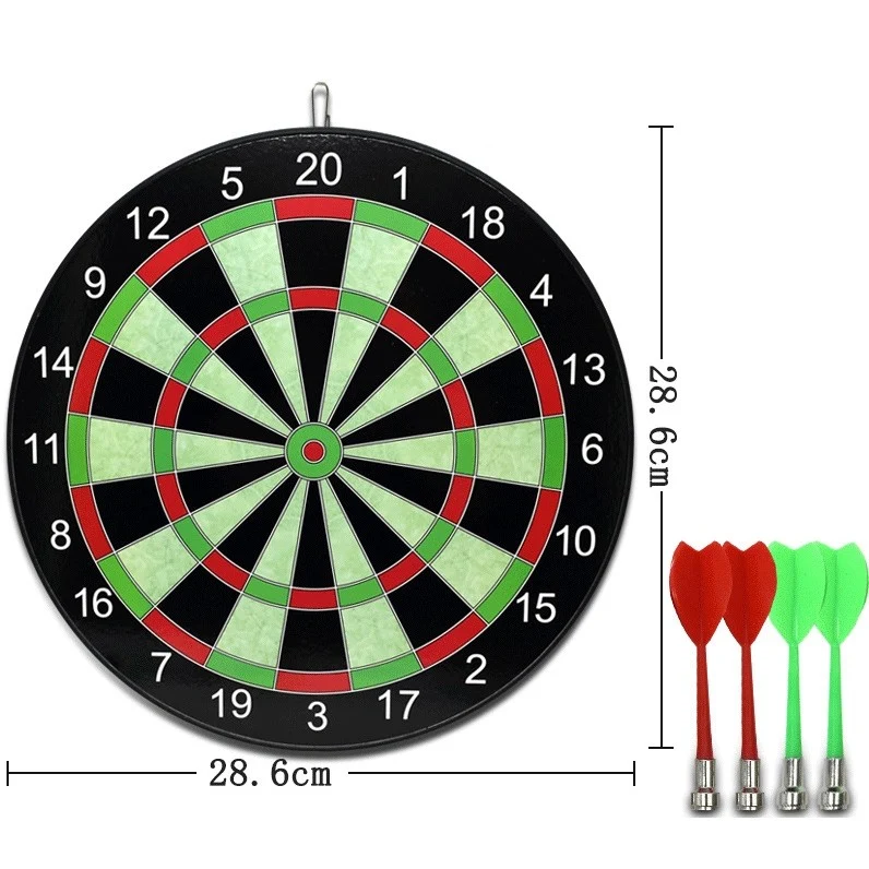 Vivimall darts készlet, 4 nyíllal, mágneses, 28.6 x 28.6 cm, klasszikus dizájn, többszínű