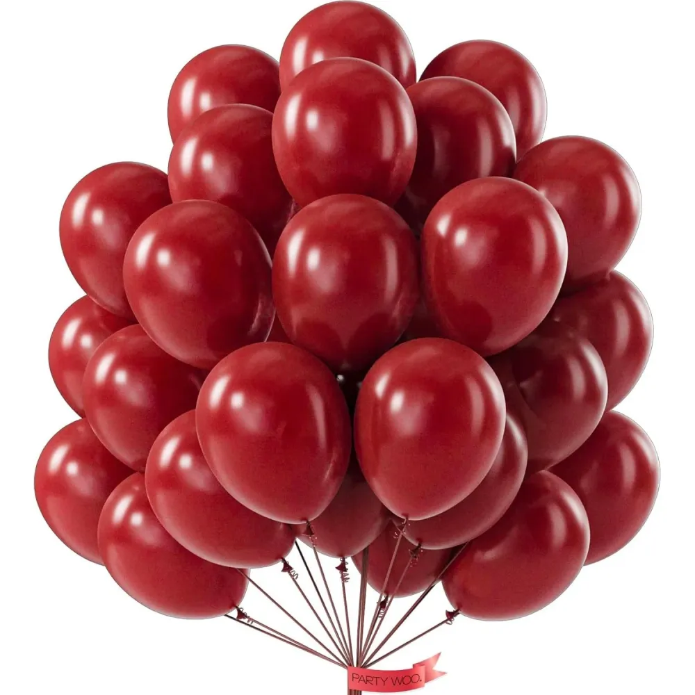 Vivimall 12 db-os léggömb szett, standard latex, 30 cm, sötétvörös