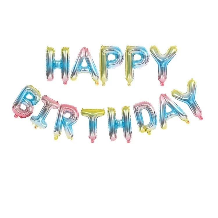 Vivimall fólia lufi szett, Happy Birthday, 40 cm, többszínű