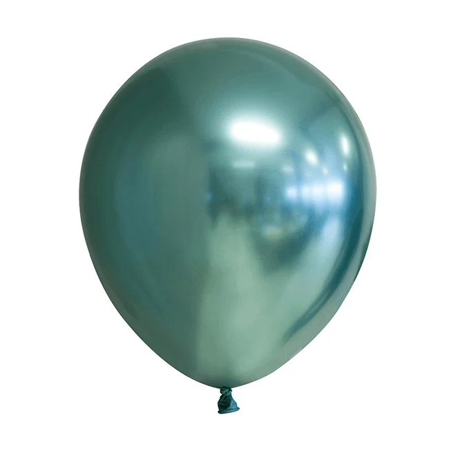 12 db Vivimall latex króm léggömb, 25 cm, türkiz