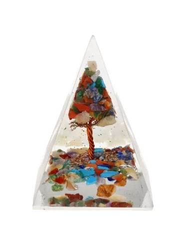 7 csakra piramis gyantából, 4 cm