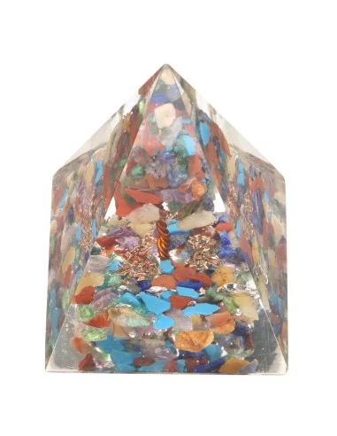 7 csakra piramis gyantából, 4 cm