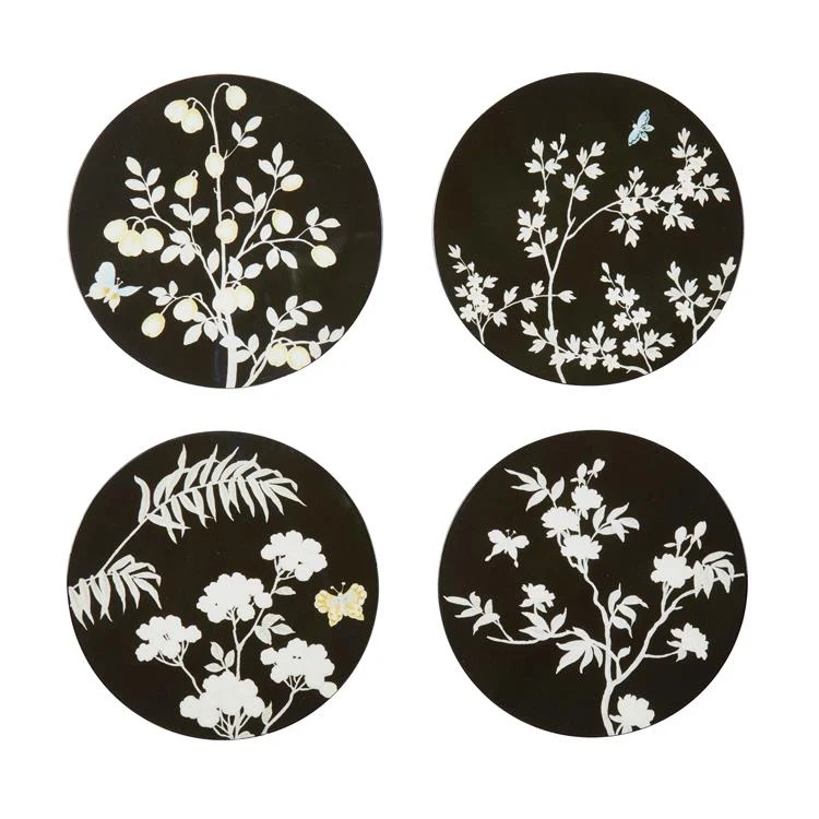 Fekete Chinoiserie alátétek - 4 darabos készlet - limitált kiadás