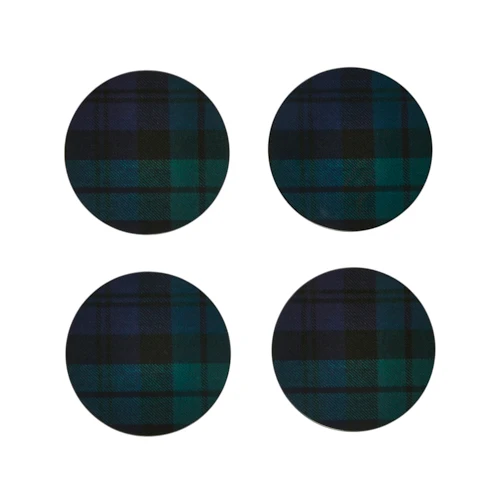 Fekete karóra tartan alátétek – 4 darabos készlet
