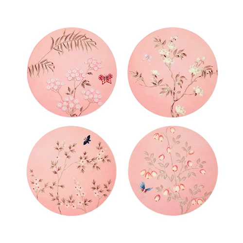 Rózsaszín Chinoiserie alátétek – 4 darabos készlet