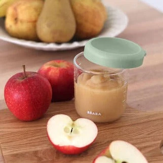 Beaba Üveg ételhordó tartály zárószerkezettel Zsályazöld 250 ml