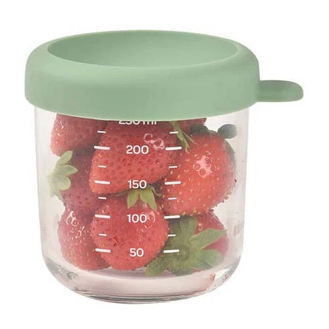 Beaba Üveg ételhordó tartály zárószerkezettel Zsályazöld 250 ml